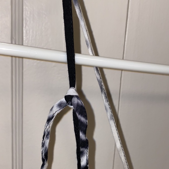 Black White Large Tie Dye Spaghetti Strap High Low Dress - Picture 4 of 13